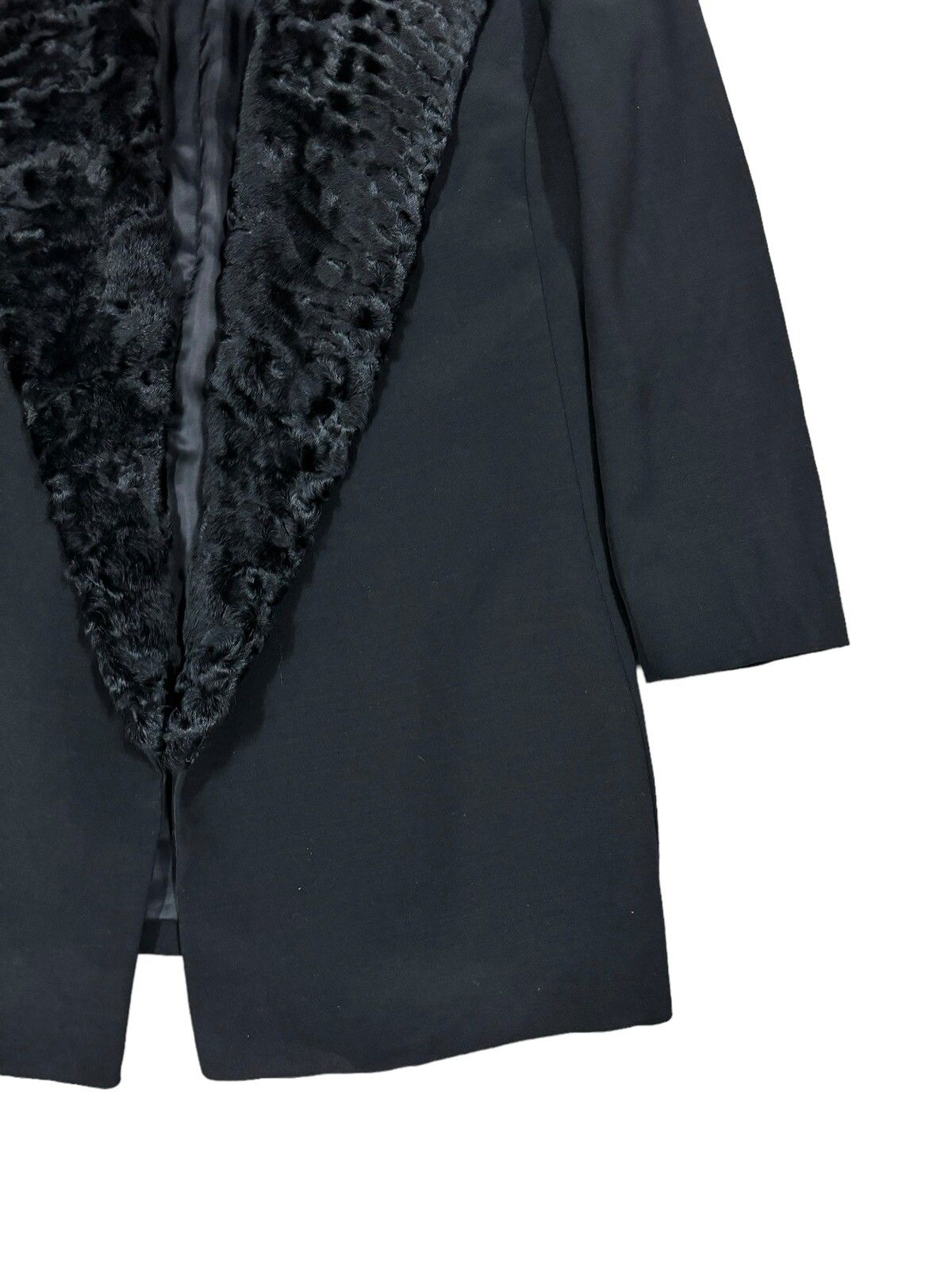 Vtg🔥Authentic Gianni Versace Faux Fur Trim Button Less Coat - 9
