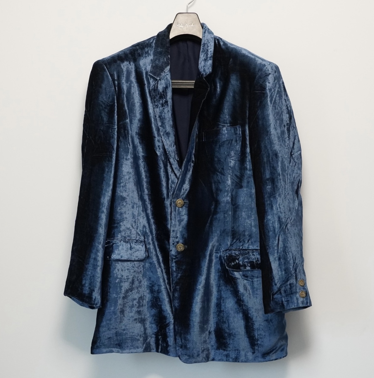 Yohji Yamamoto1992SS blue velvet jacket - 1