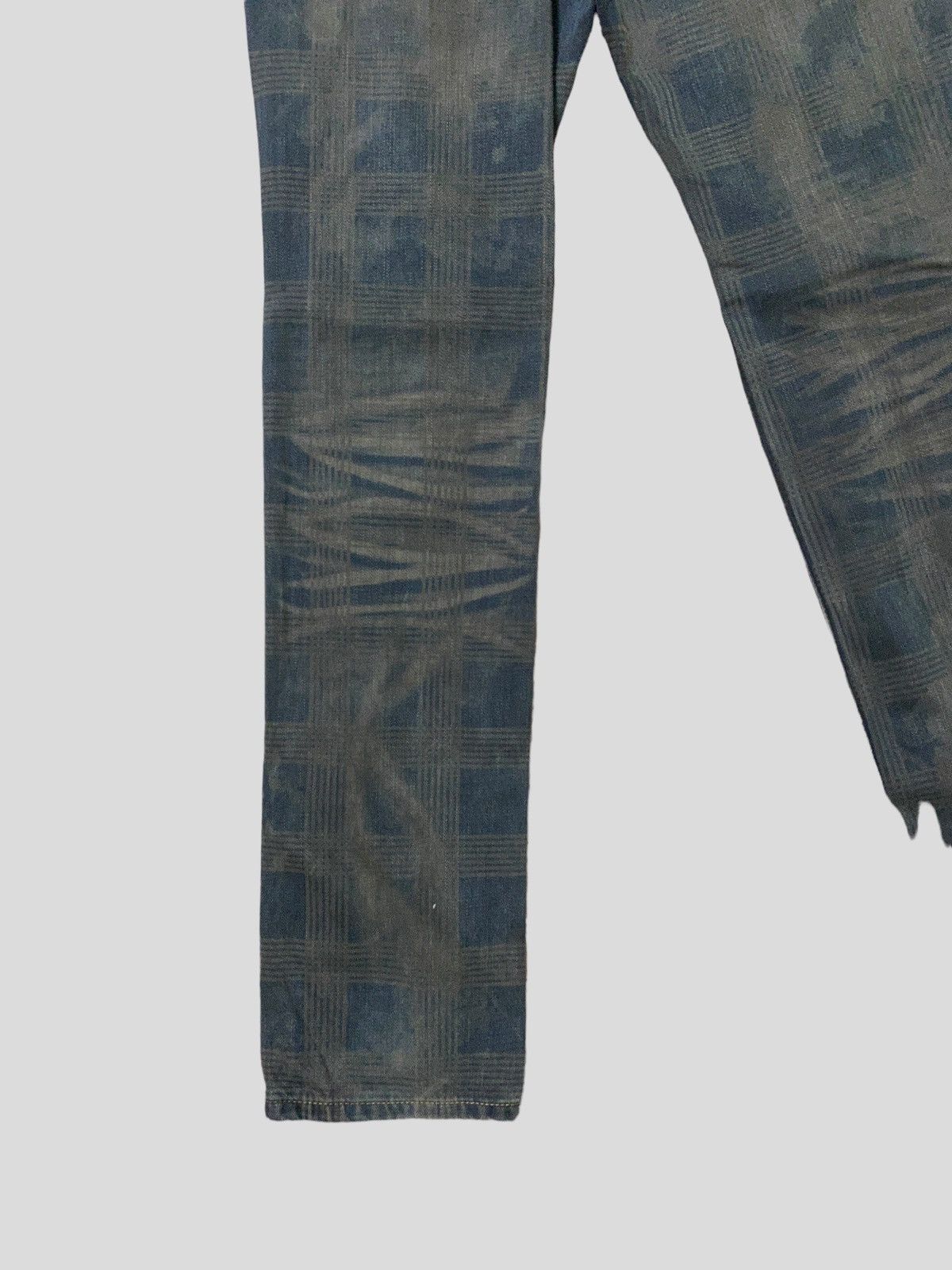 Vintage - Dirty SEMANTIC DESIGN Tartan Checked Acid Wash Denim - 13