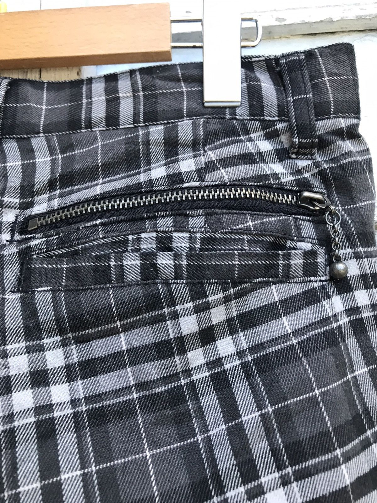 Japanese Brand - DoubleFocus Plaid Tartan Bondage Cargo Skinny Pant - 9