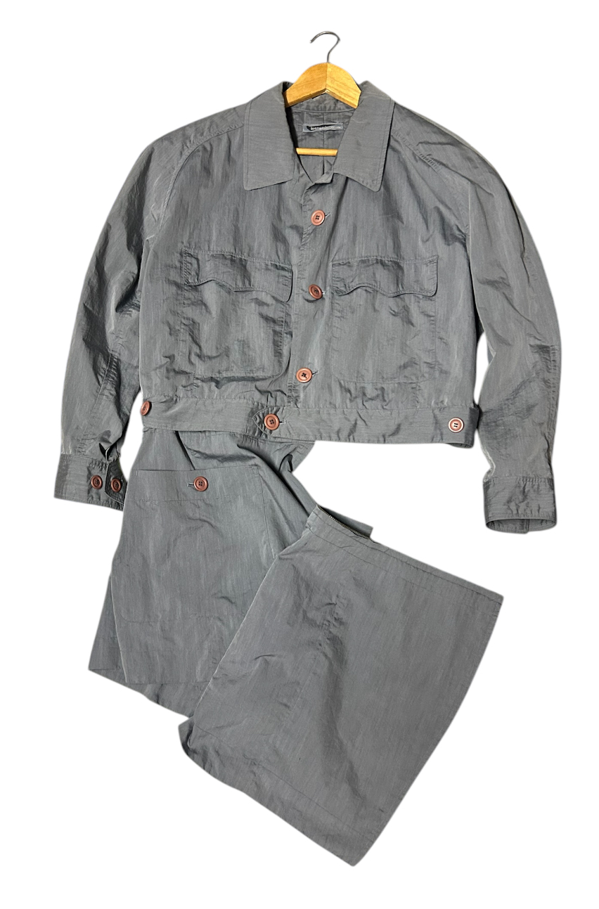 80s Issey Miyake long jacket detachable to bomber jacket - 2