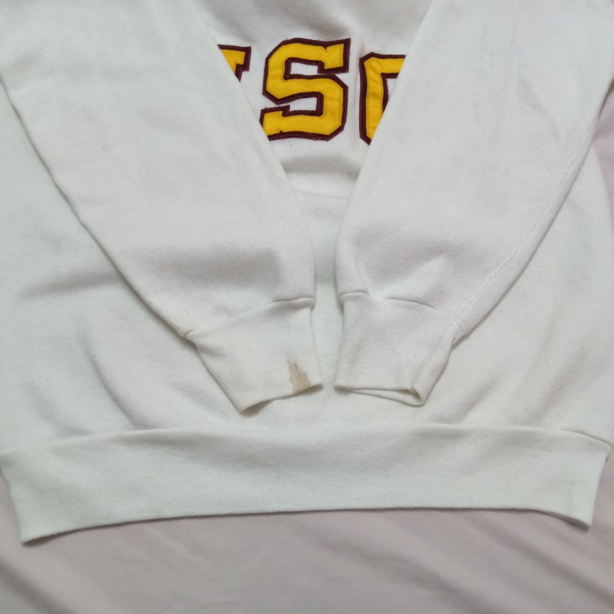 American College - DELETE TODAY Vintage USC Patch Big Logo Pullover - 7