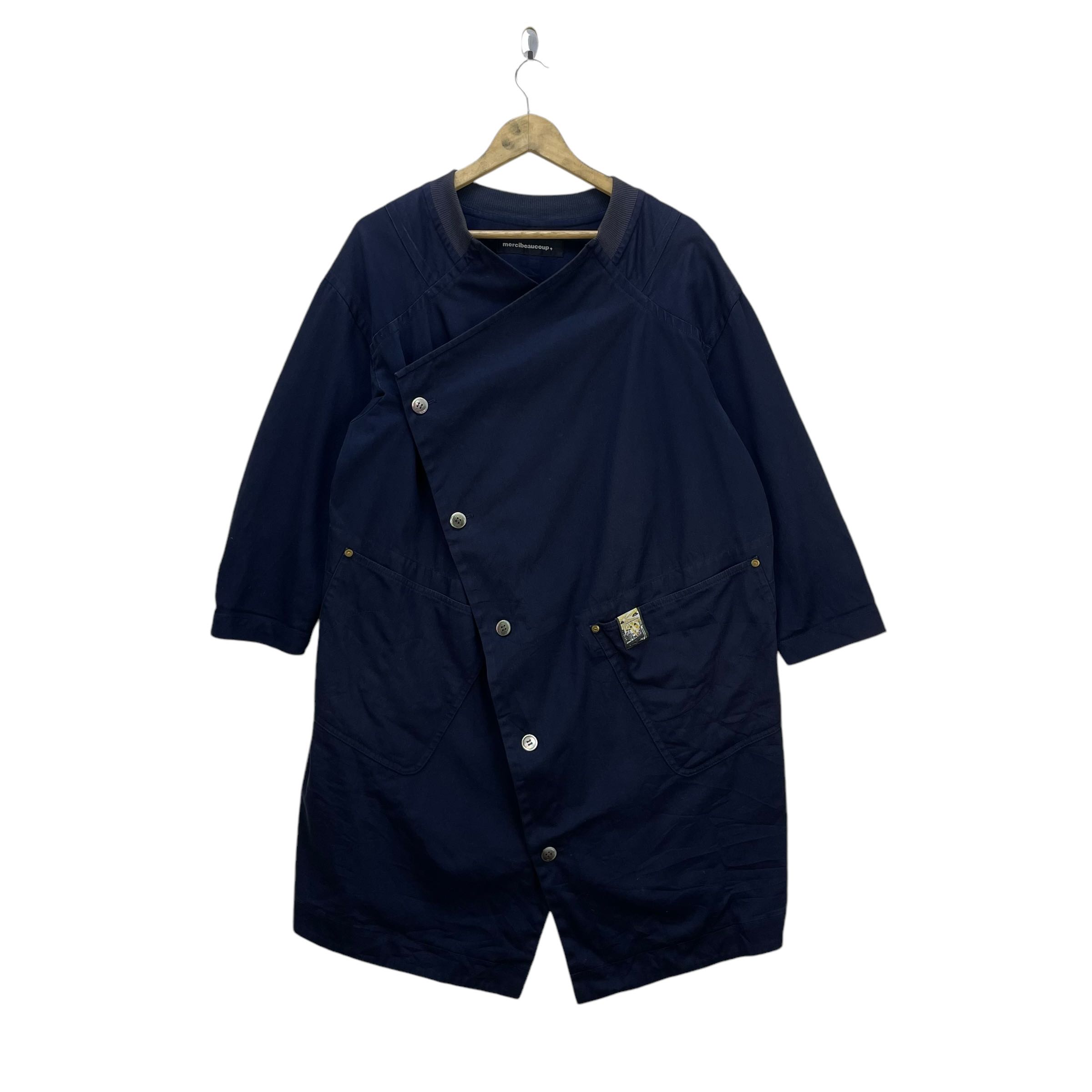 Issey Miyake Mercibeacoup Two Way Button Asymmetrical Drape Jacket - 2