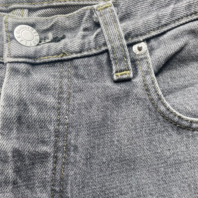 Helmut Lang Archive Grey Wash Contrast Green Stitch Denim - 1