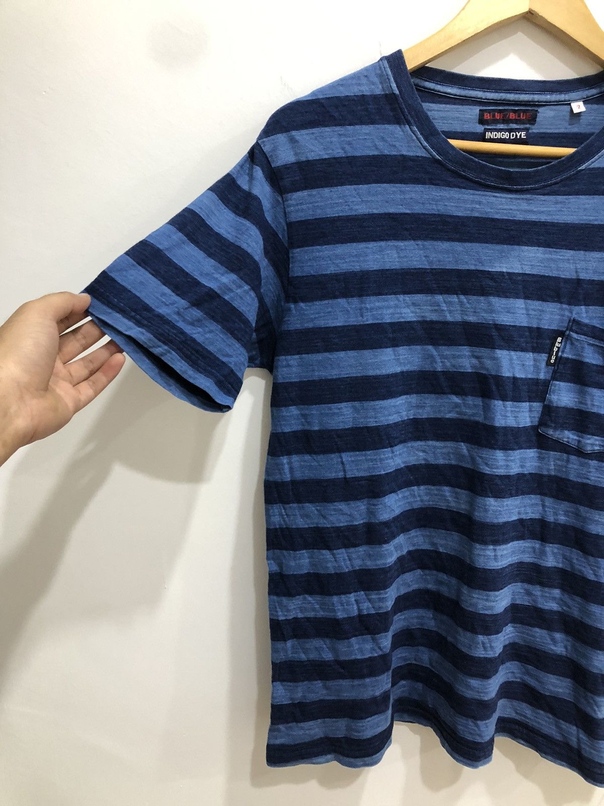 Vintage Blue Blue Japan x Indigo Blue Stripes Tshirt - 5