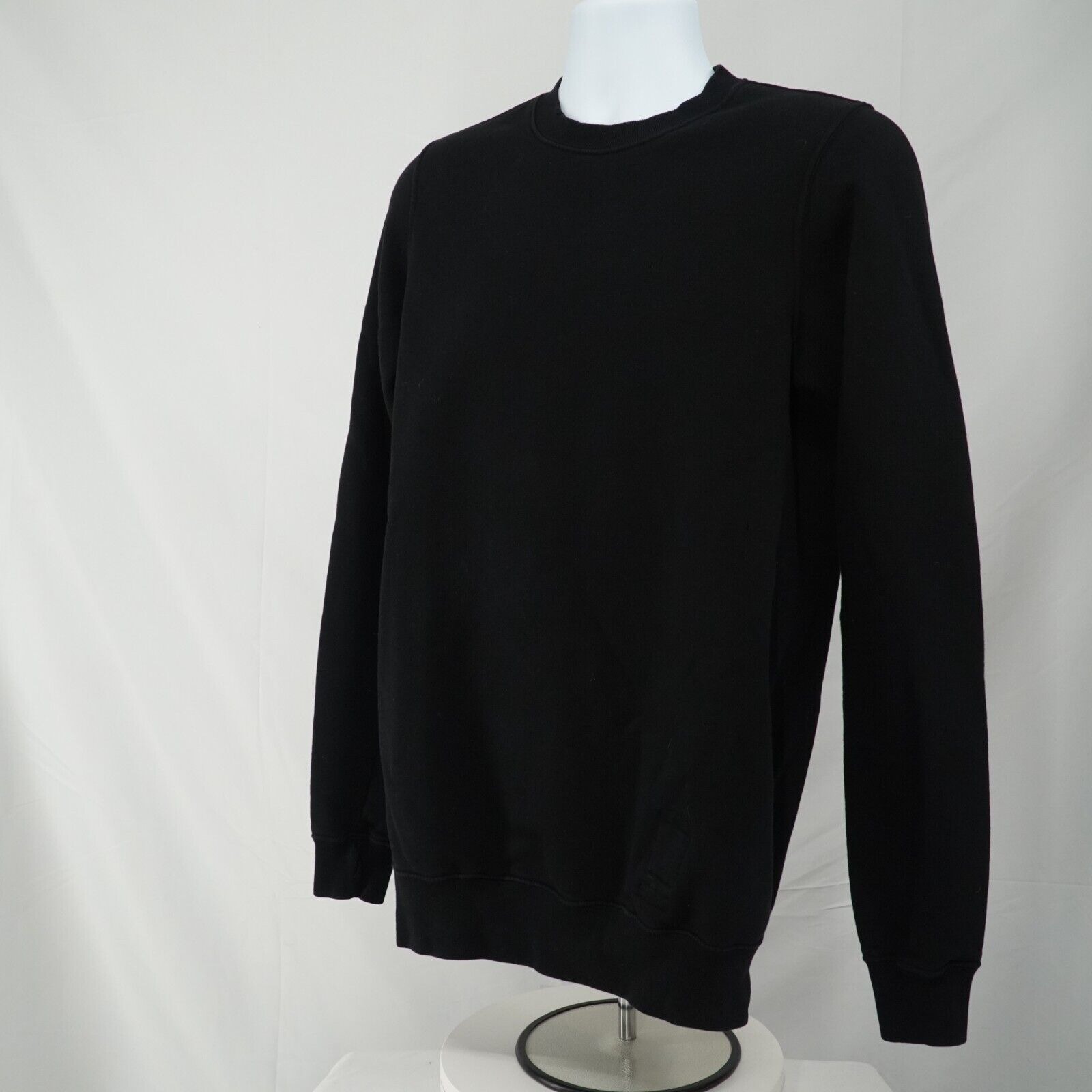 Black Crew Neck Long Sleeve Shirt Cotton - 18