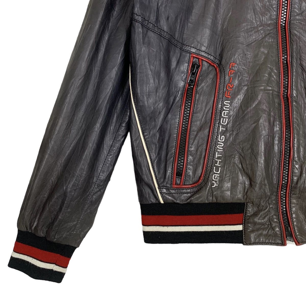 Italian Designers - Vintage Franco Rossetti Racing Genuine Leather Jacket Size S - 5