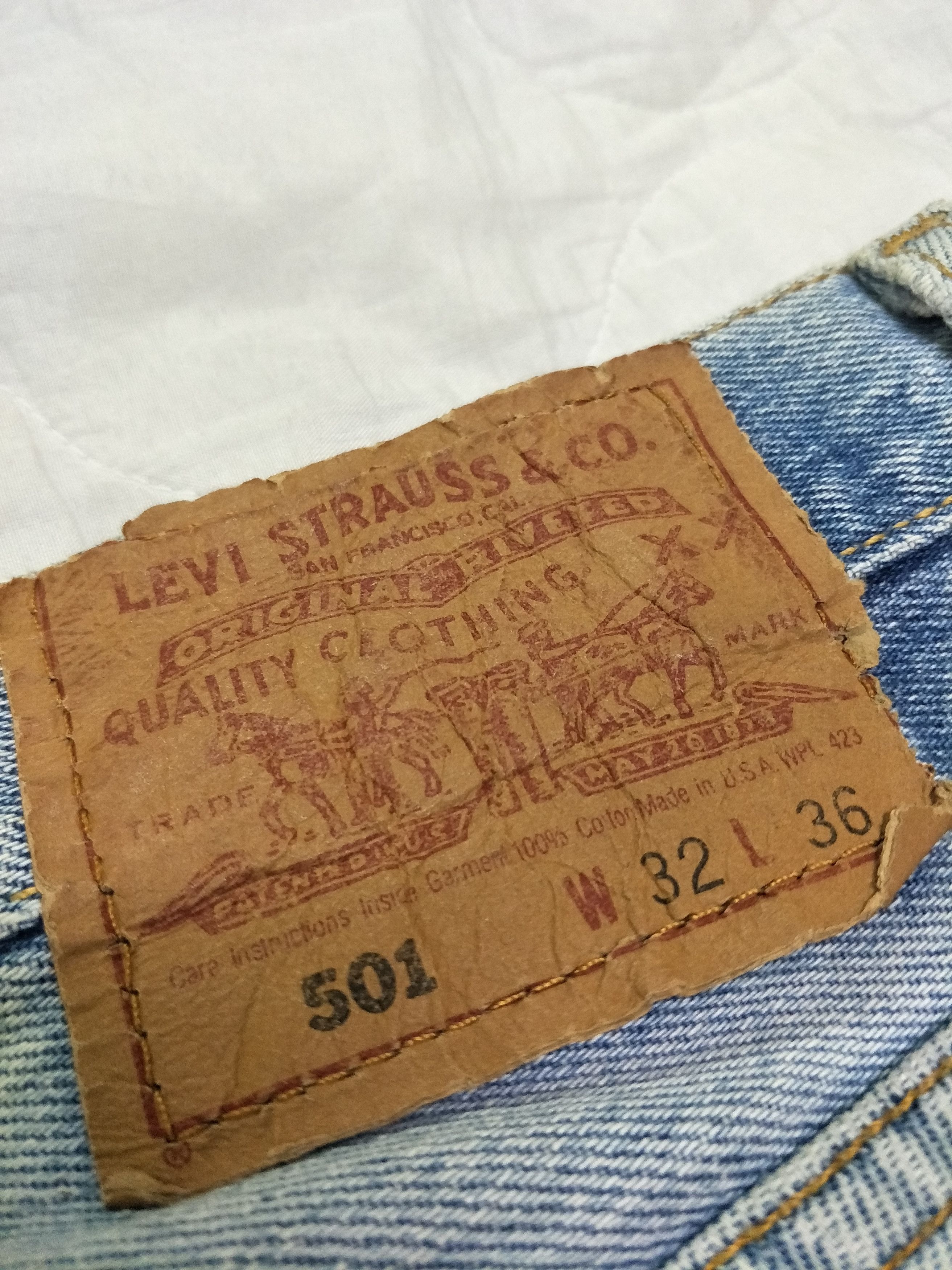 Vintage Levi's 501 Custom Splatter Distress Denim - 8