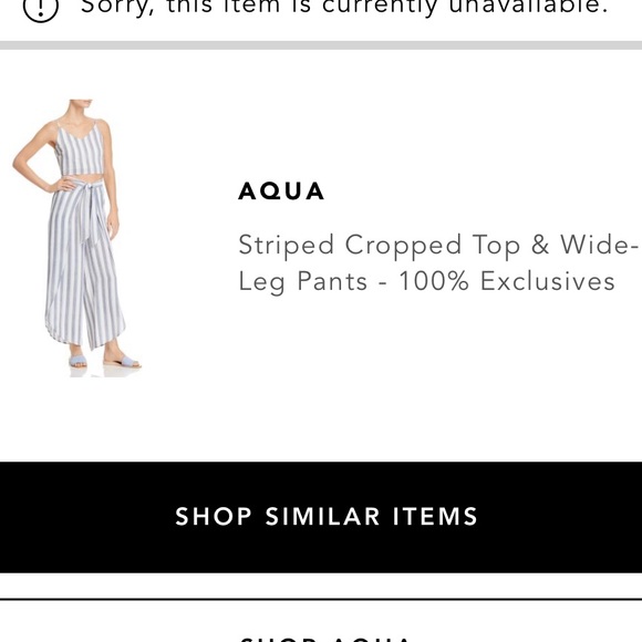 Aqua - Striped Crop Top + Wide Leg Pant Set - 3