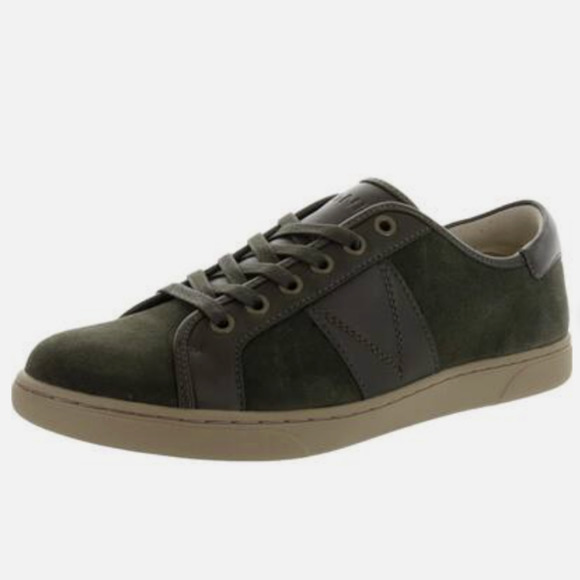 Vionic Jerome Suede Sneakers Low Top Lace Up Arc Support Leather Lining Green 13 - 1