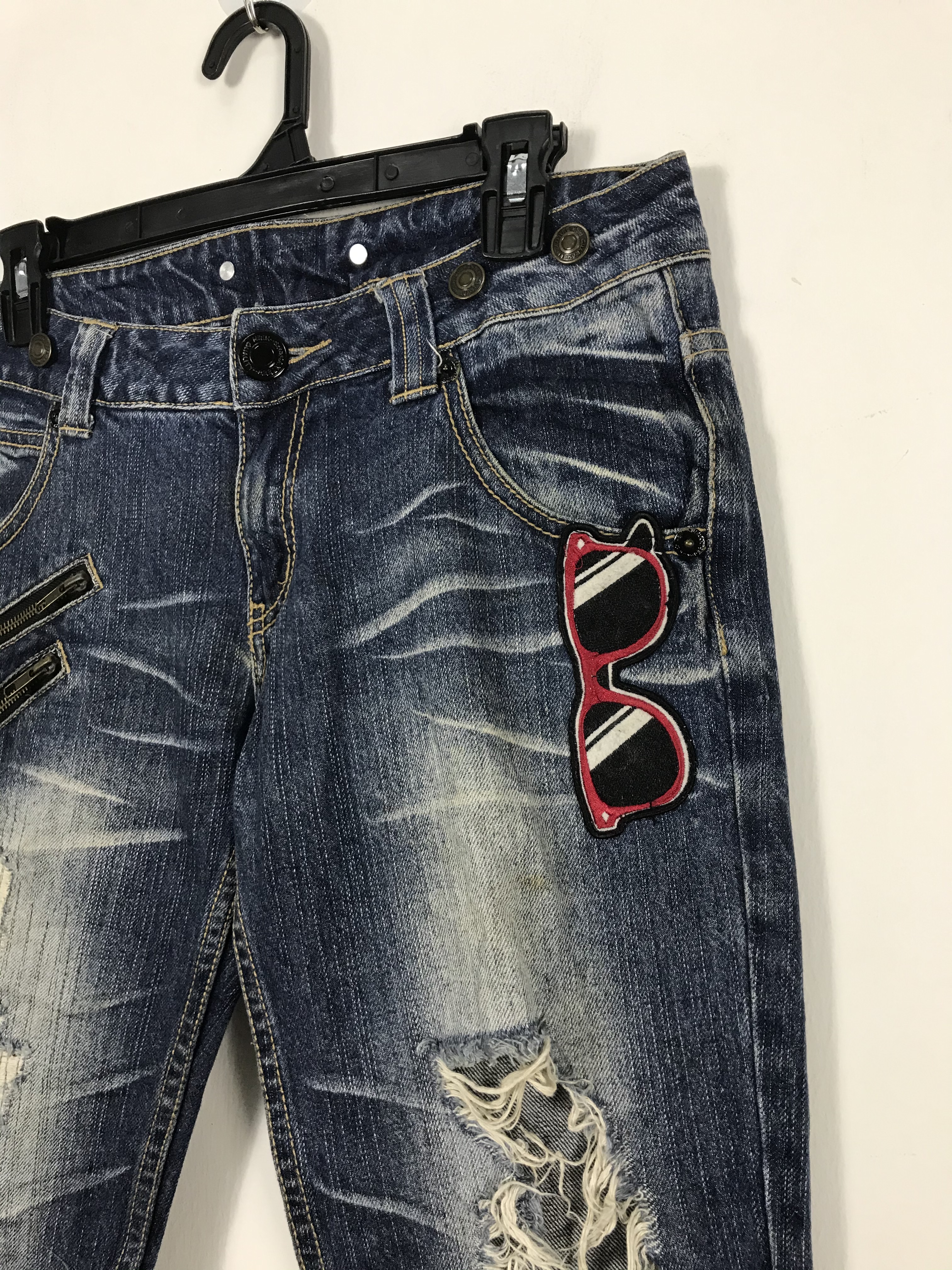 Distressed Denim - Japan Patched Distressed Jeans #2278-A - 9