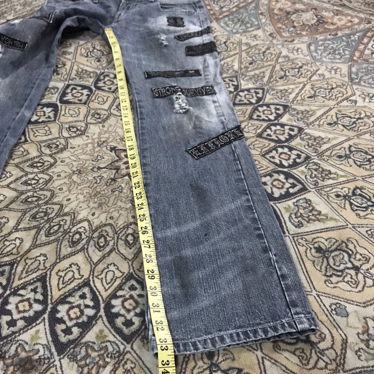 Japanese Brand - IN THE ATTIC Distressed Denim Dirty Patches Jeans - 16