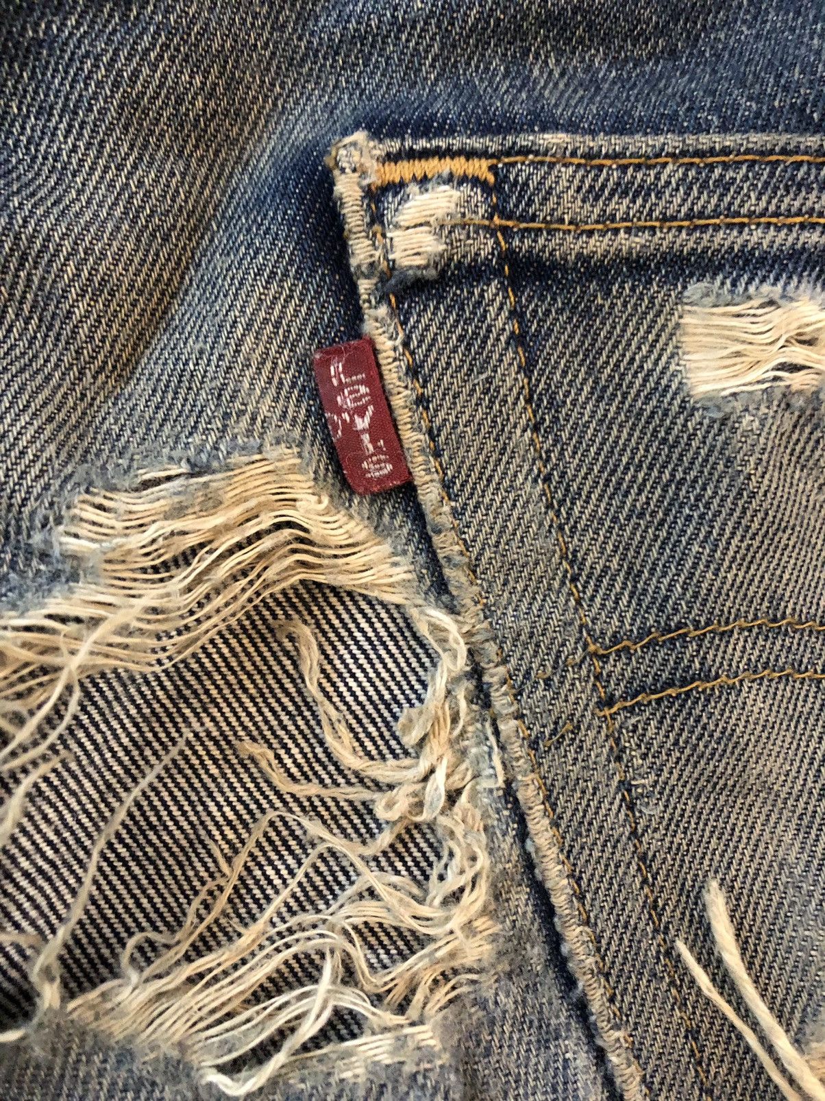 Vintage 90’s Trashed Levis 501xx Distressed Denim Jeans - 13