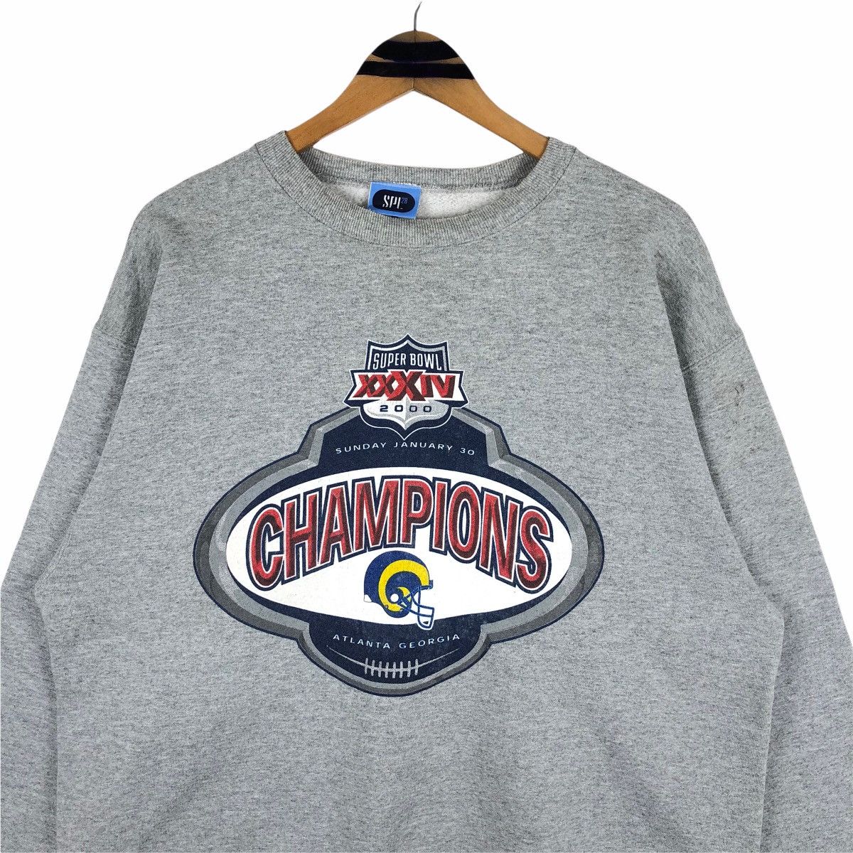 Vintage NFL Super Bowl Los Angeles RAMS Crewneck Sweatshirt - 5