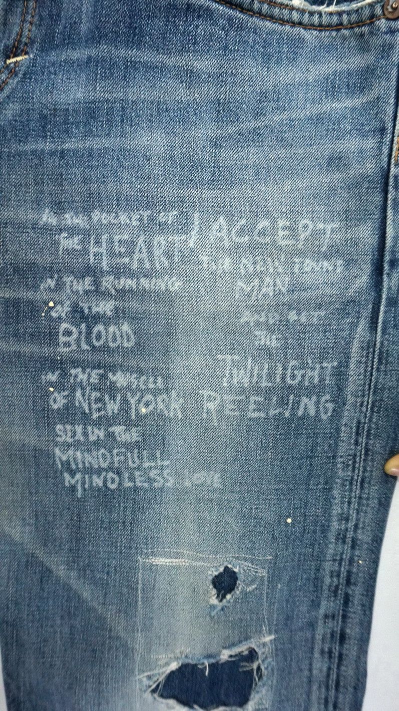 Rare! EDWIN 'Midnight Blues' Reworked Distressed Slim Jeans - 7