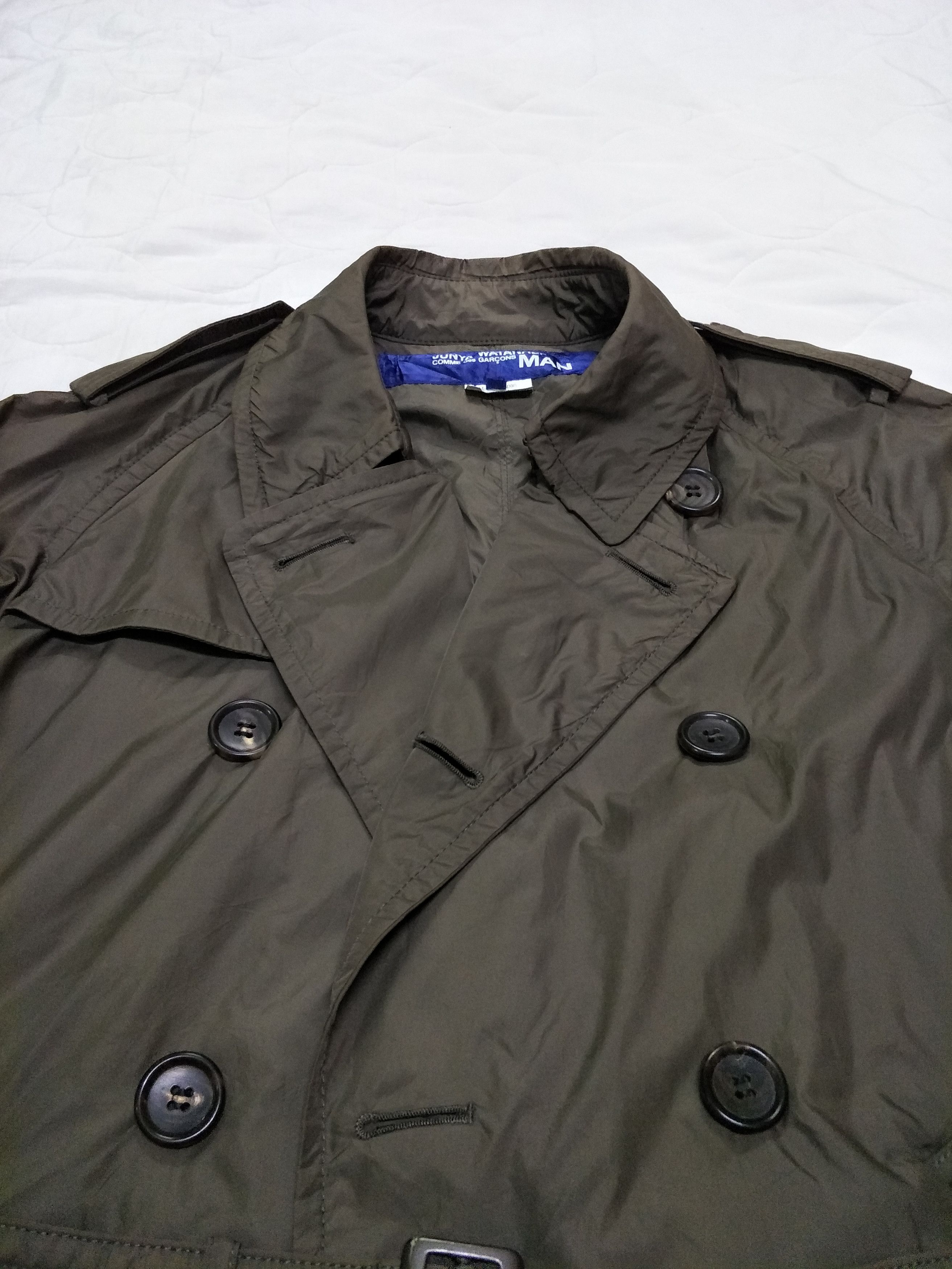 08 Junya Watanabe Man CDG Olive Army Double Breast Coat - 3