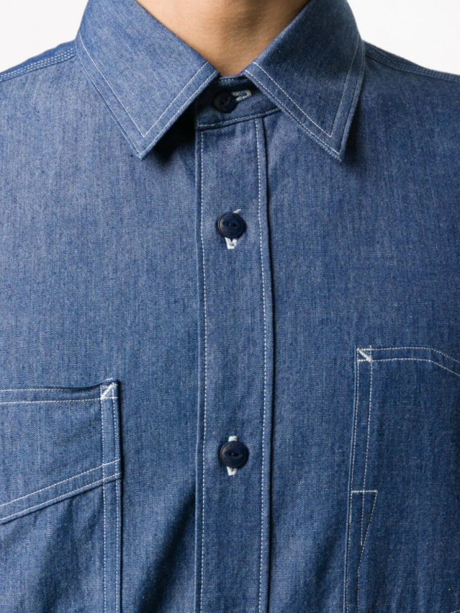 BNWT AW20 FUMITO GANRYU PLEATED DENIM SHIRT 2 - 14