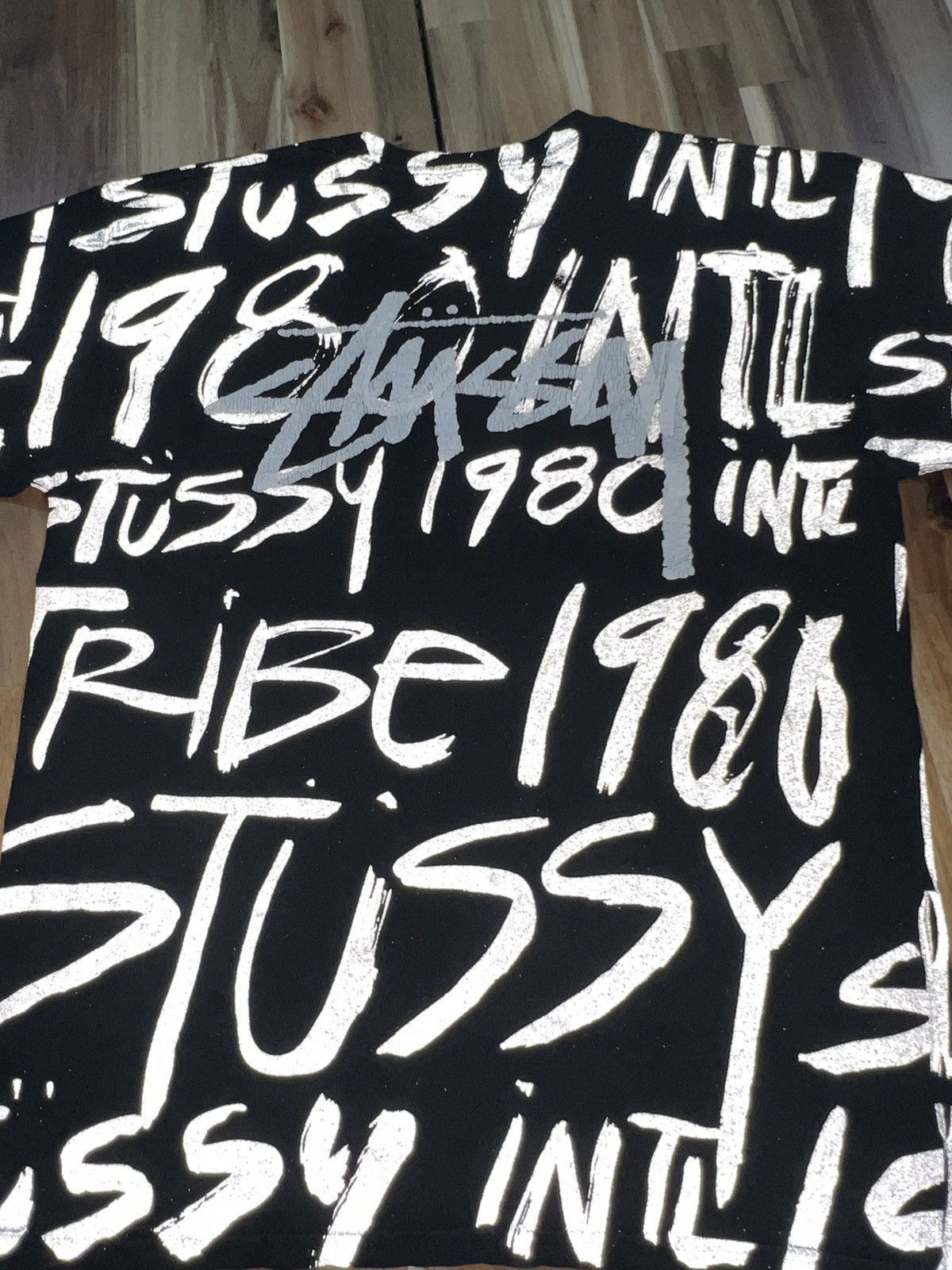 Vintage Stussy Full print Reflective T Shirt - 4