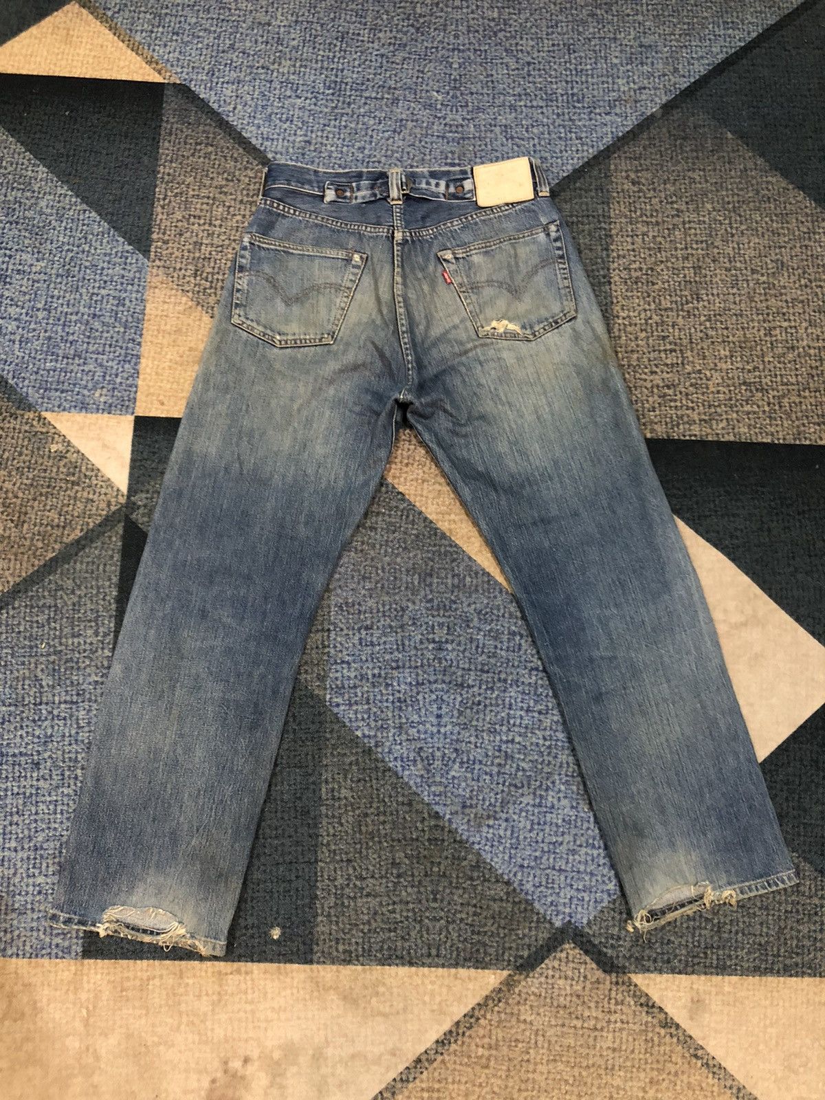 Vintage - Levis 501XXc Big E Selvedge Button 555 Denim - 2