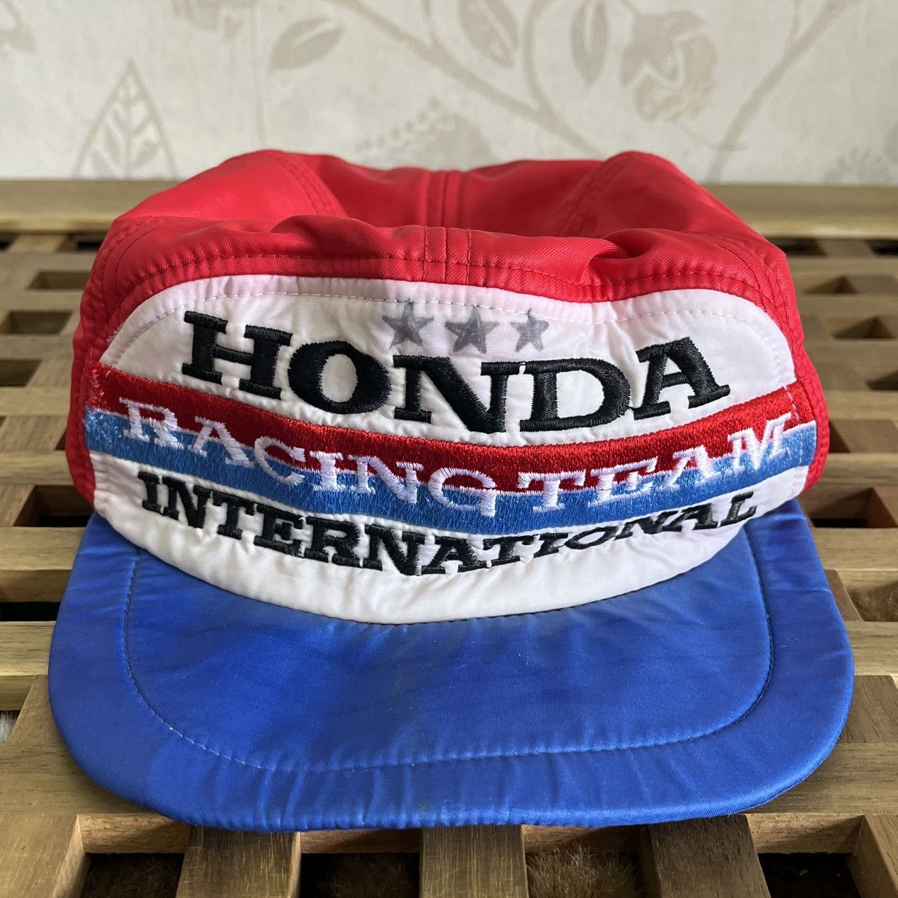 Vintage 1980s Honda Racing Nylon Hat Japan Made - 17