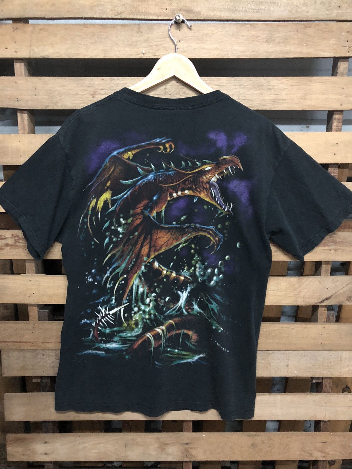 Super Rare ❗️Vintage 1999 Liquid Blue Dragon Tshirt - 2