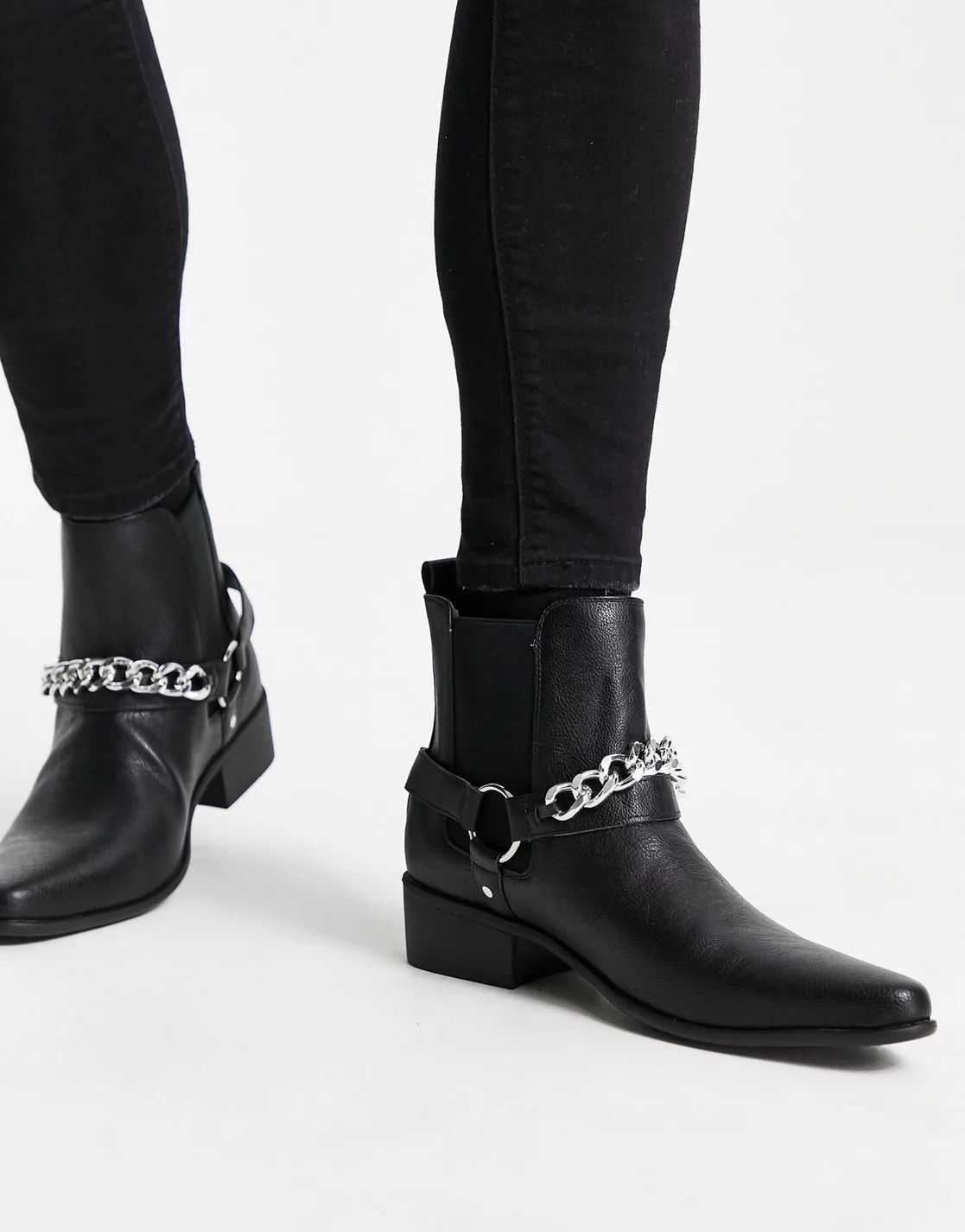 Asos - Truffle Collection Wide Fit Chain Western Boots (SOLDOUT) - 11