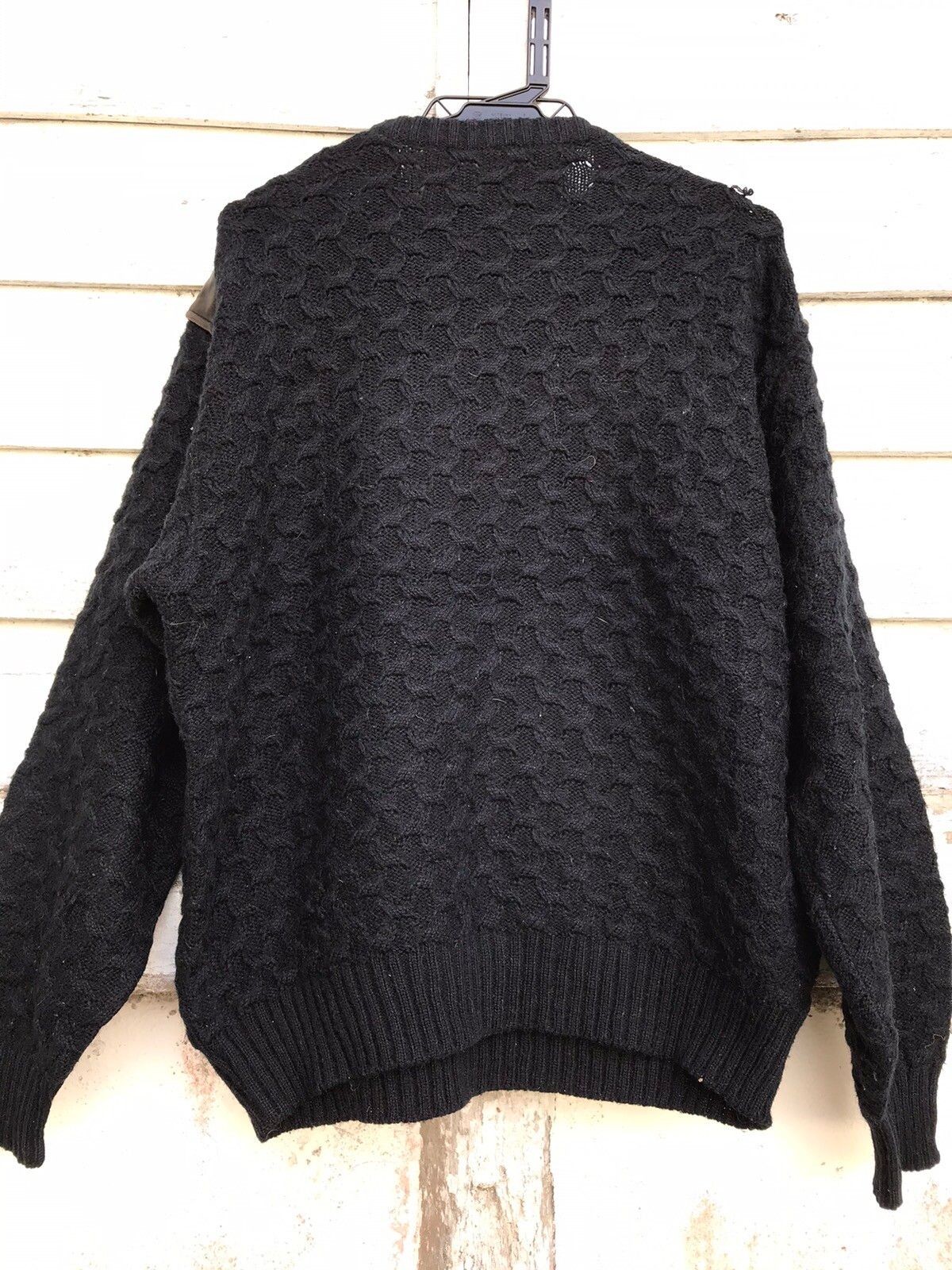 Ginvenchy Cable Knit Leather Shoulder Patch Sweater - 2
