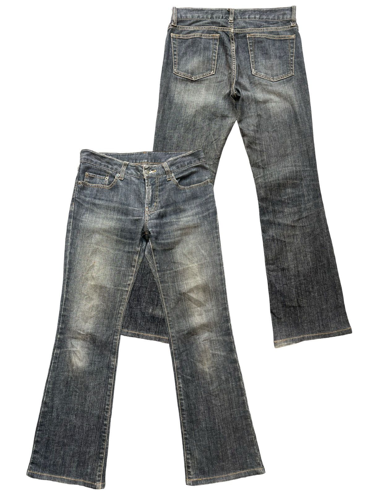 Uniqlo Black Low Rise Bootcut Flare Denim Jeans 30x29 - 1