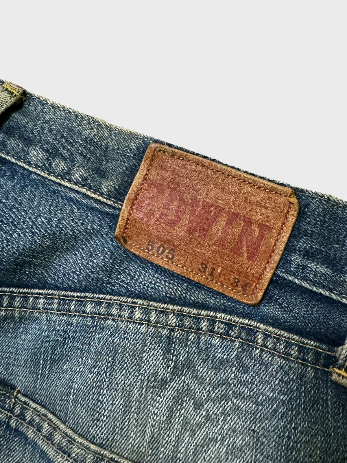 Vintage Edwin 505 Mud Wash Distressed Selvedge Jeans - 15