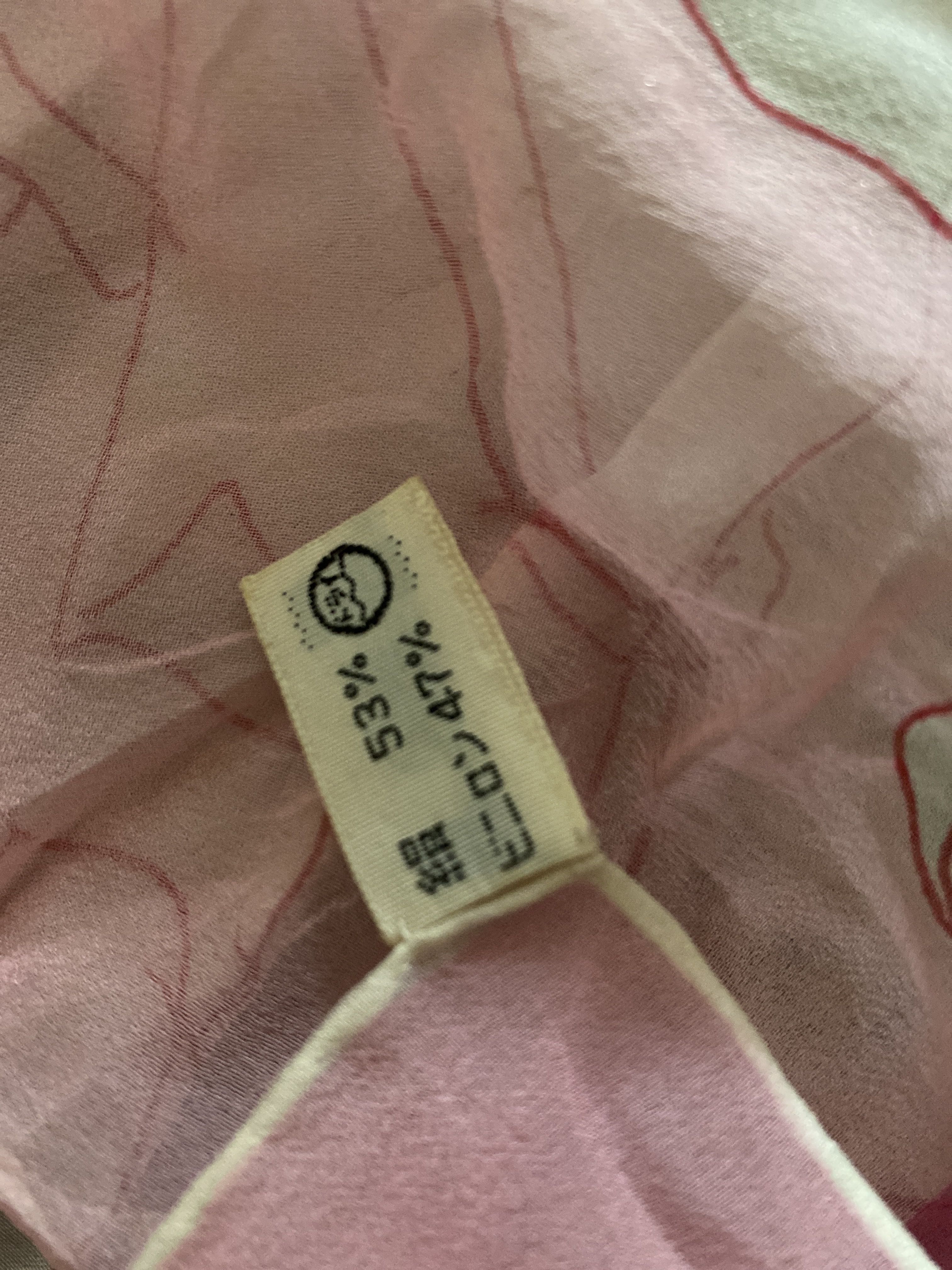 Vintage Usna Japan Silk Blend Floral Scarf Pink White Roses 53% Silk 47% Nylon - 4