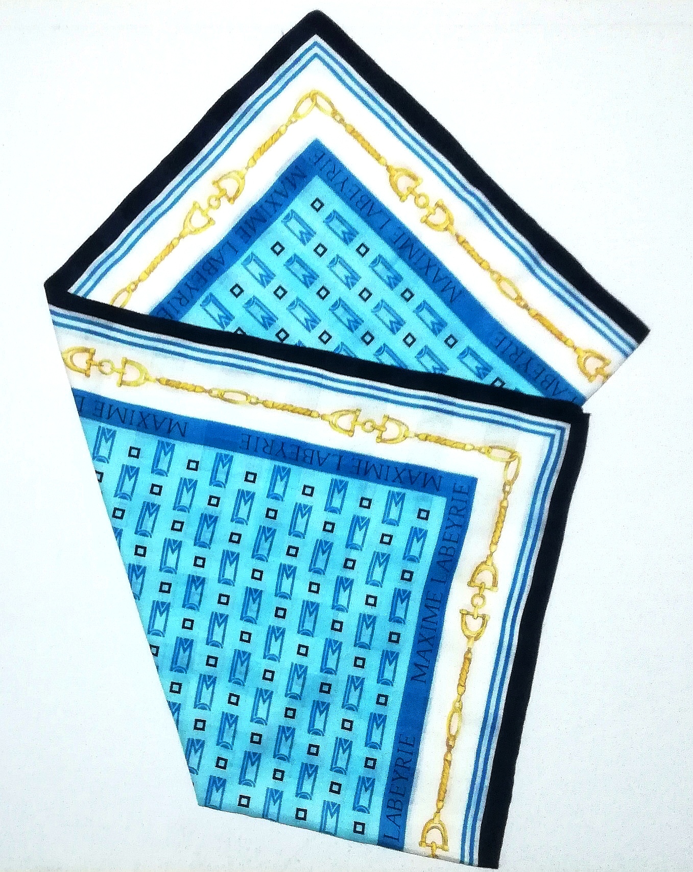 Luxury - Maxime Labeyril Paris Blue Bandana Handkerchief - 1