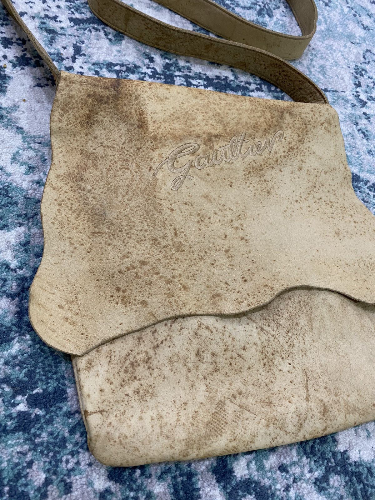Jean Paul Gaultier Raw Calf Leather Crossbody Bag - 6