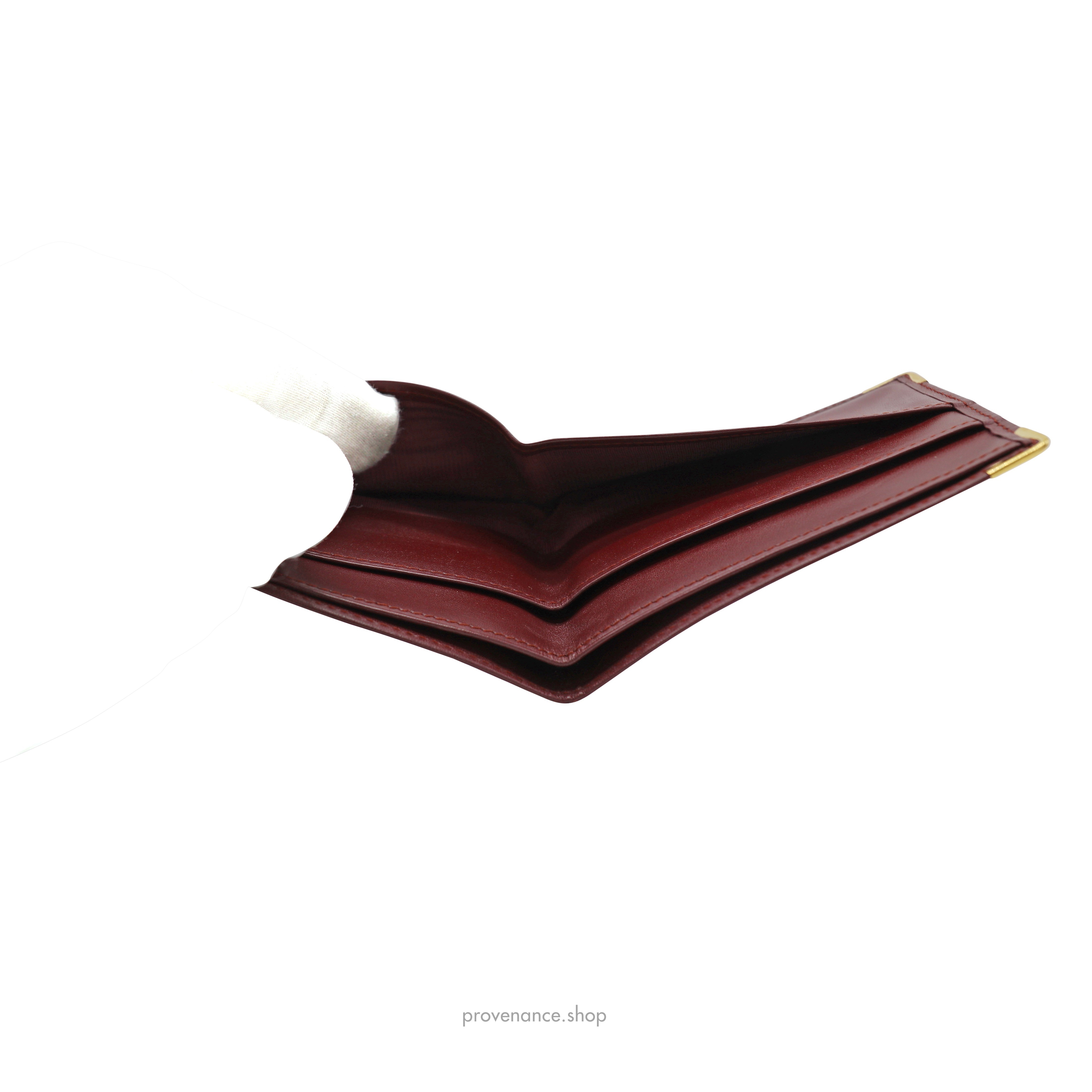 Bifold Wallet - Burgundy Calfskin Leather - 6