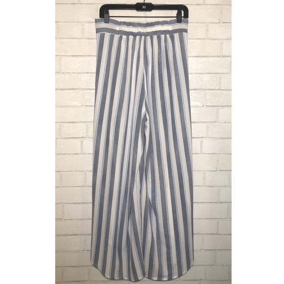 Aqua - Striped Crop Top + Wide Leg Pant Set - 7