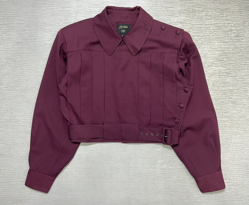 90s Jean Paul Gaultier - Military Belted Cropped Jacket - 1