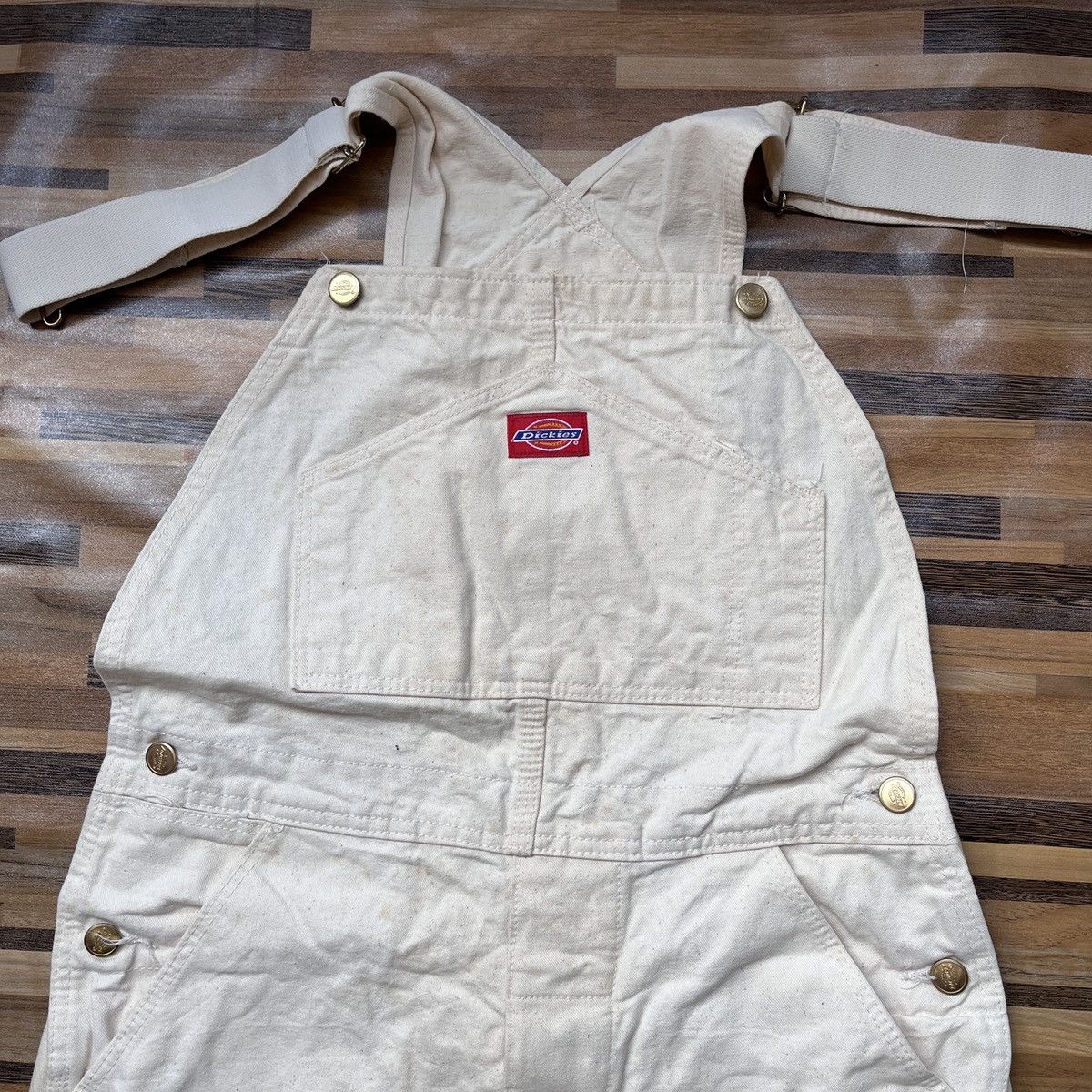 Vintage Workers Dickies Overalls Gold Buttons Made In USA - 6