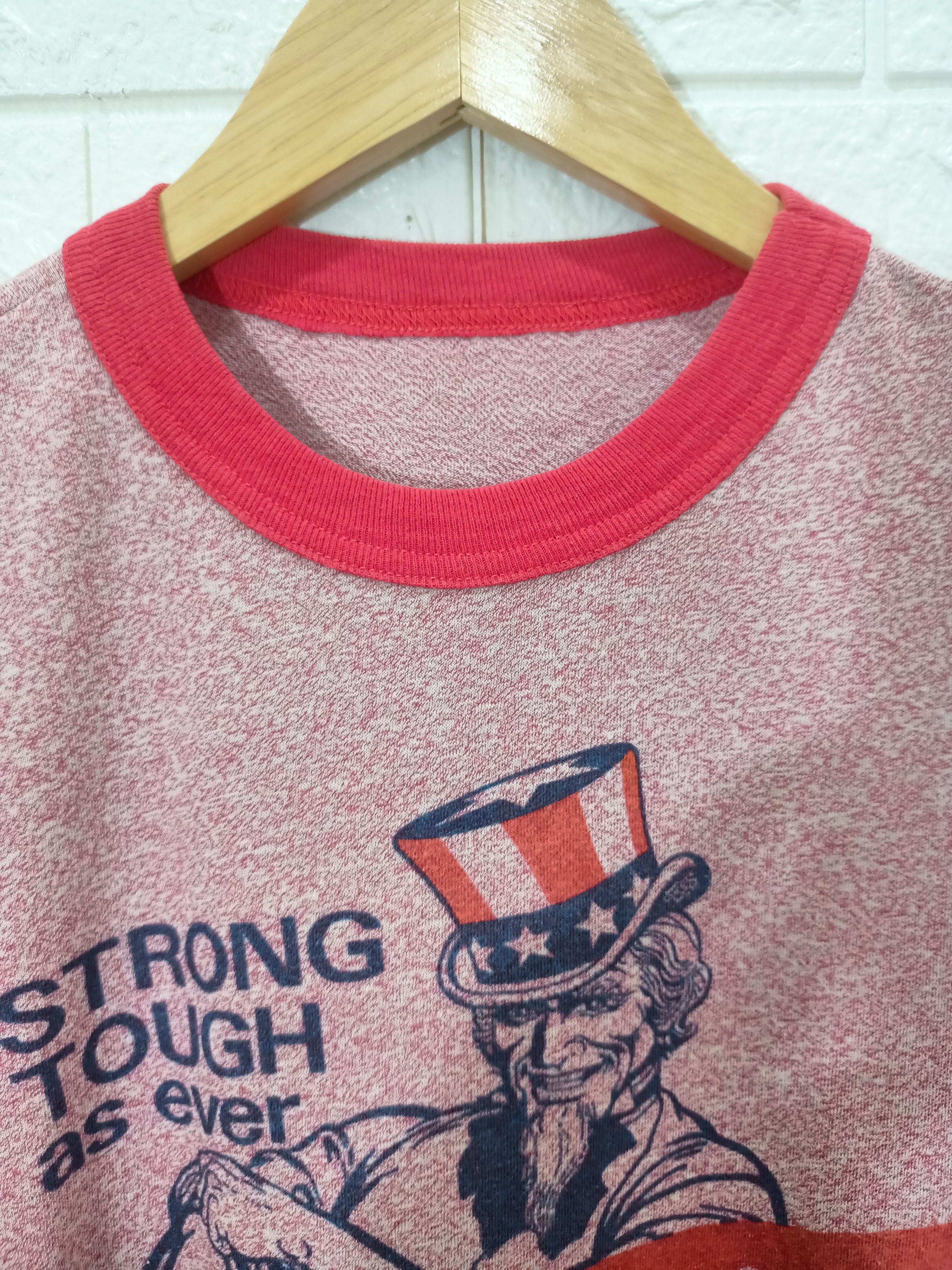 Rare Vintage 80s LEVIS Uncle Sam Strong Tough Printed Tee - 7