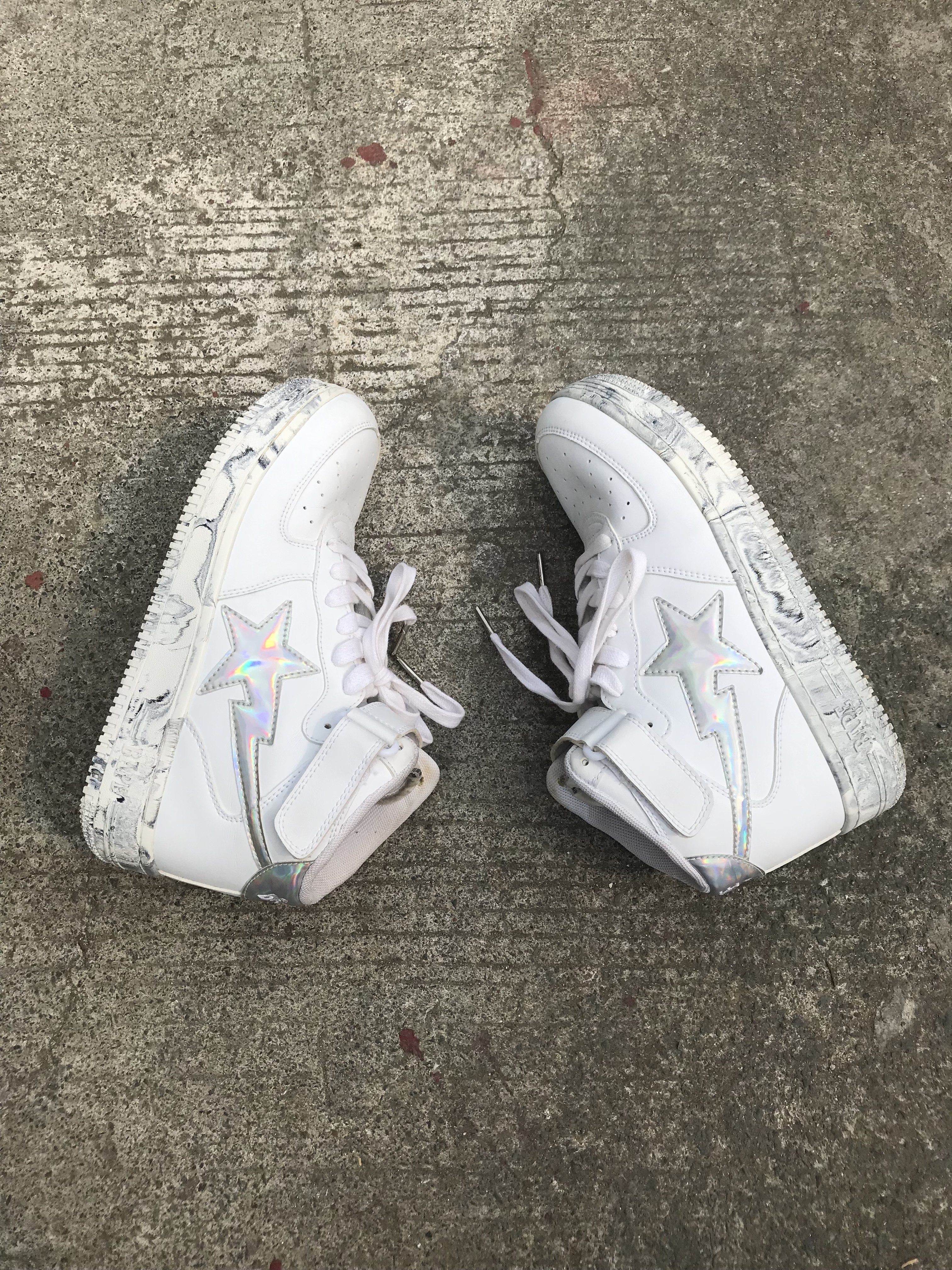 Bapesta Mid White Marble - 4