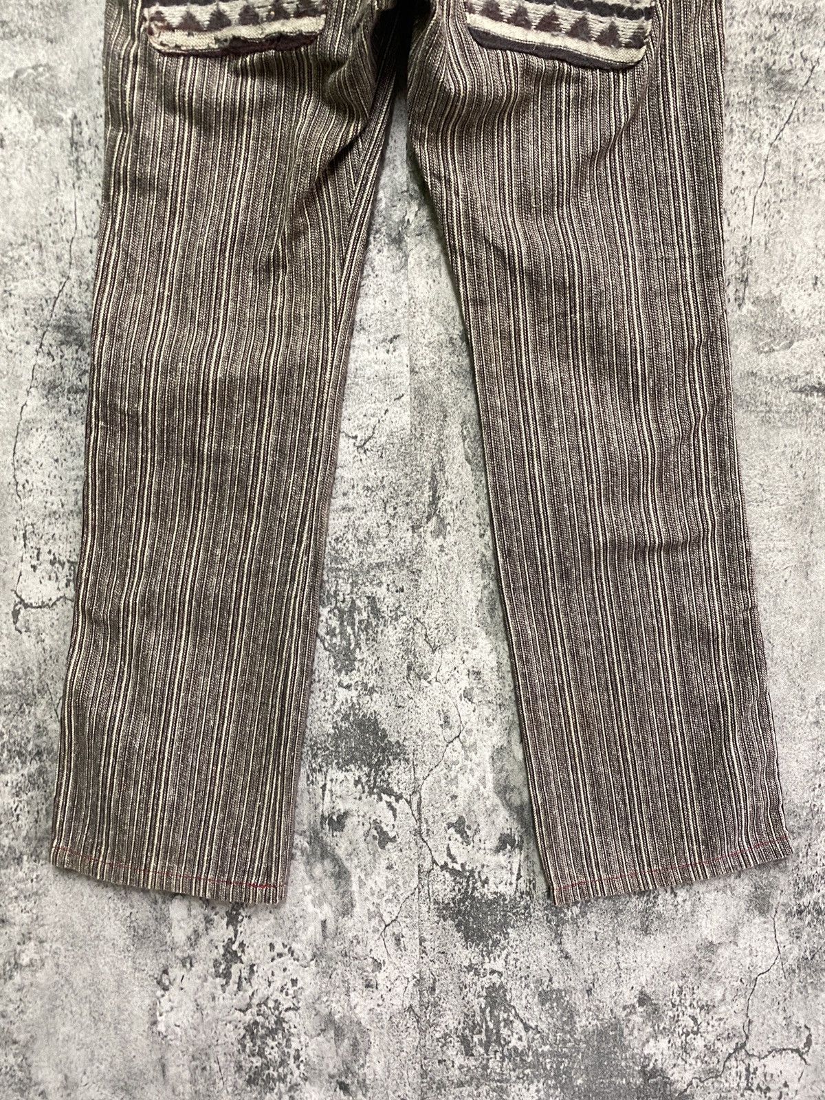 Vintage JEAN NASSAUS Striped Flared Leather Pocket Pant - 12