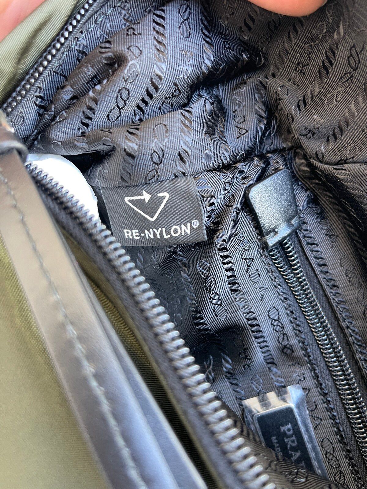 STEAL! 2010$ Prada Olive Re-Nylon Cross Body Bag (Brand New) - 10