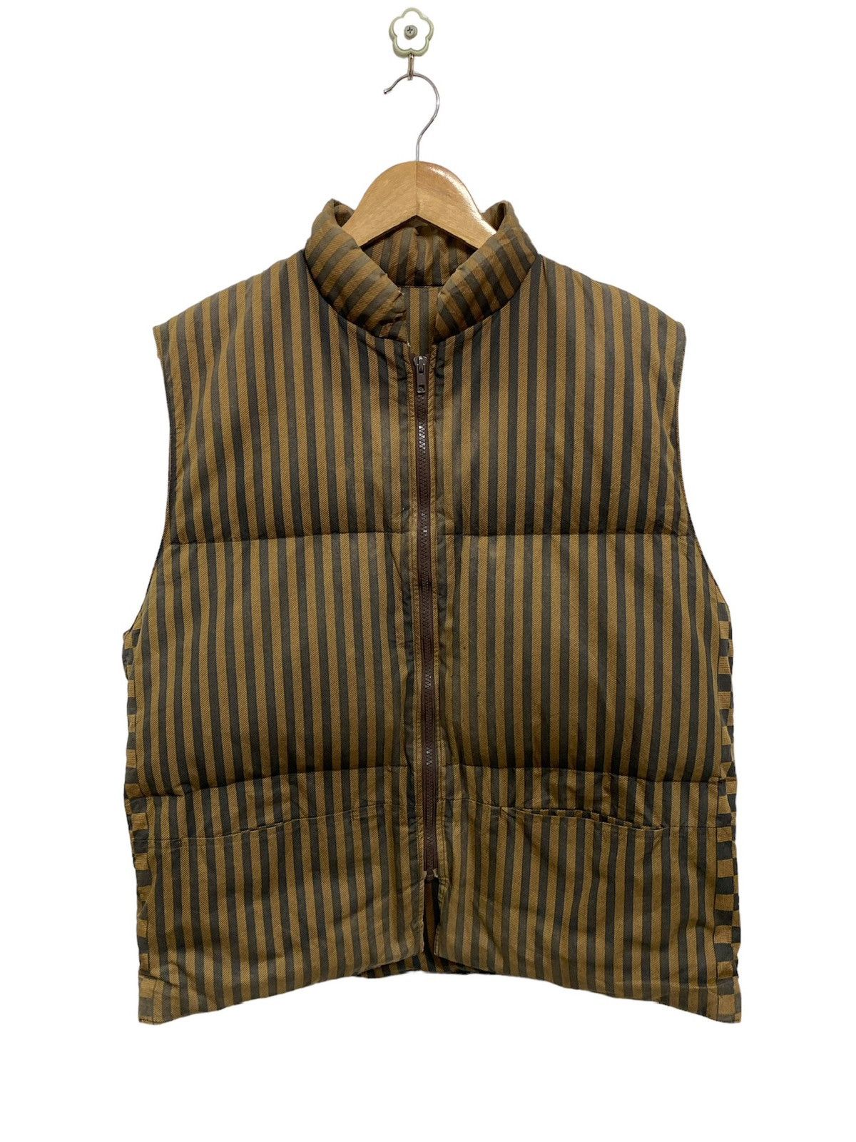 Vintage Inspired FENDI Zucca Monogram Puffer Vest Jacket - 2