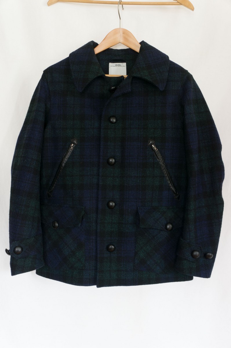 Blackwatch tartan tweed coat - 1