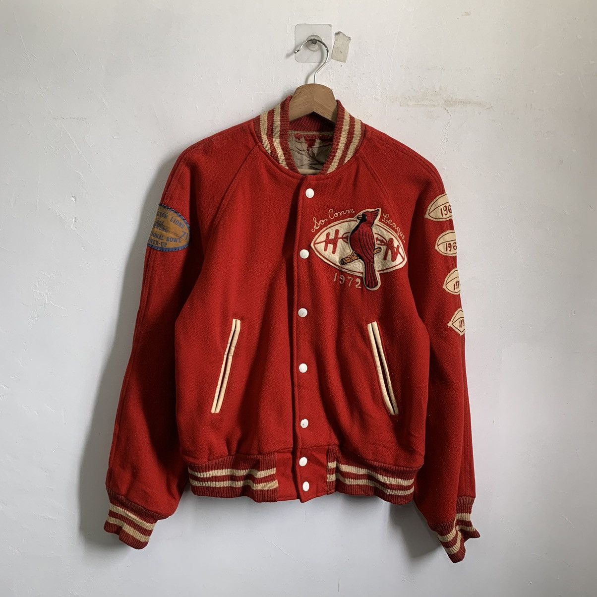 Vintage 70’s Hatchers Cardinal Varsity Jacket - 1