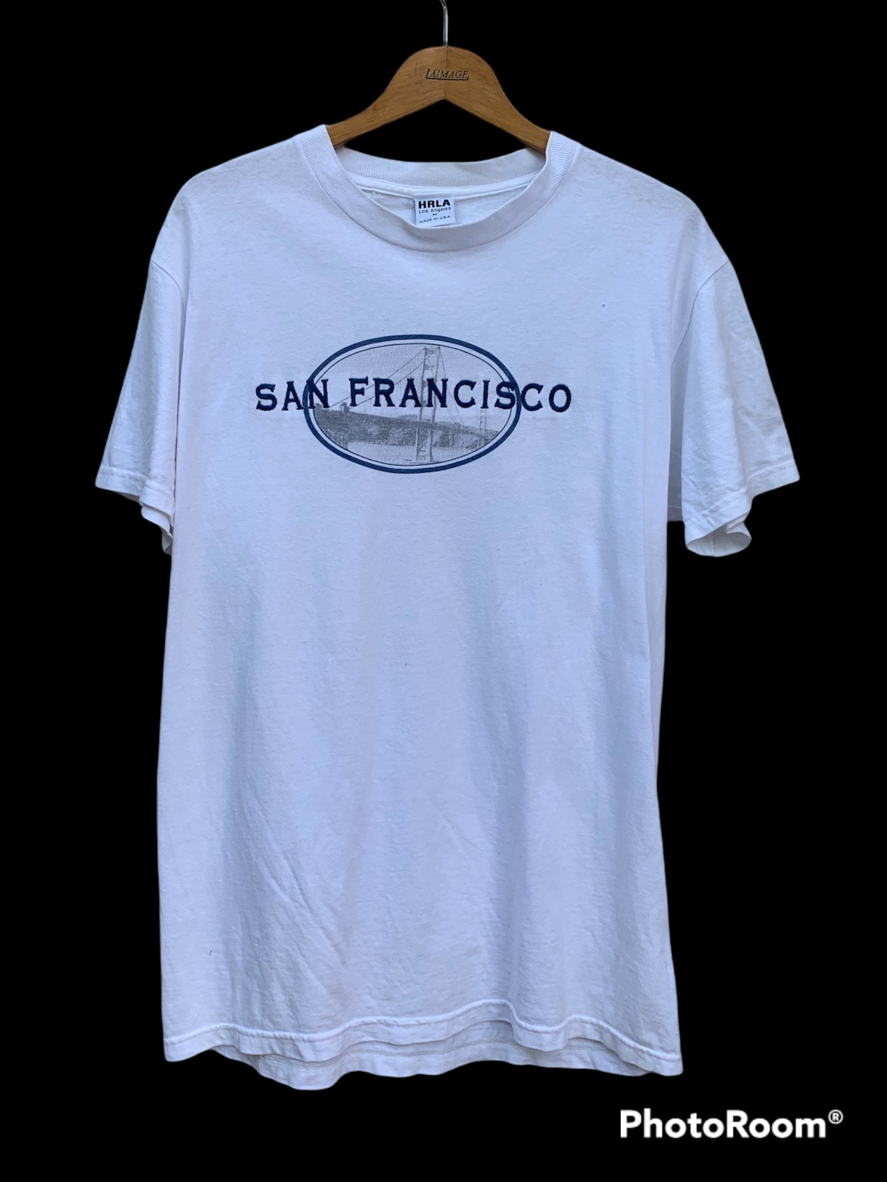 Made In Usa - Vintage HRLA Usa San Francisco Embroided Tee/T-Shirt - 1