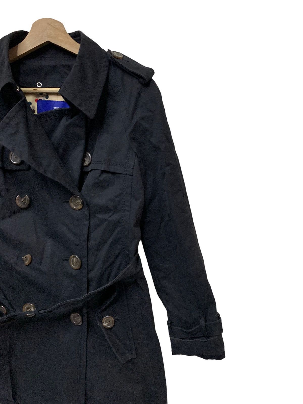 🔥BURBERRY BLUE LABEL WOOL CHERRY LINED TRENCH COAT - 7