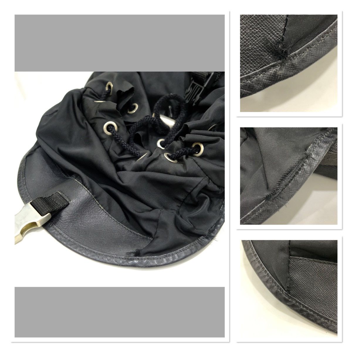 Authentic prada backpack Black Nylon Double pocket - 9