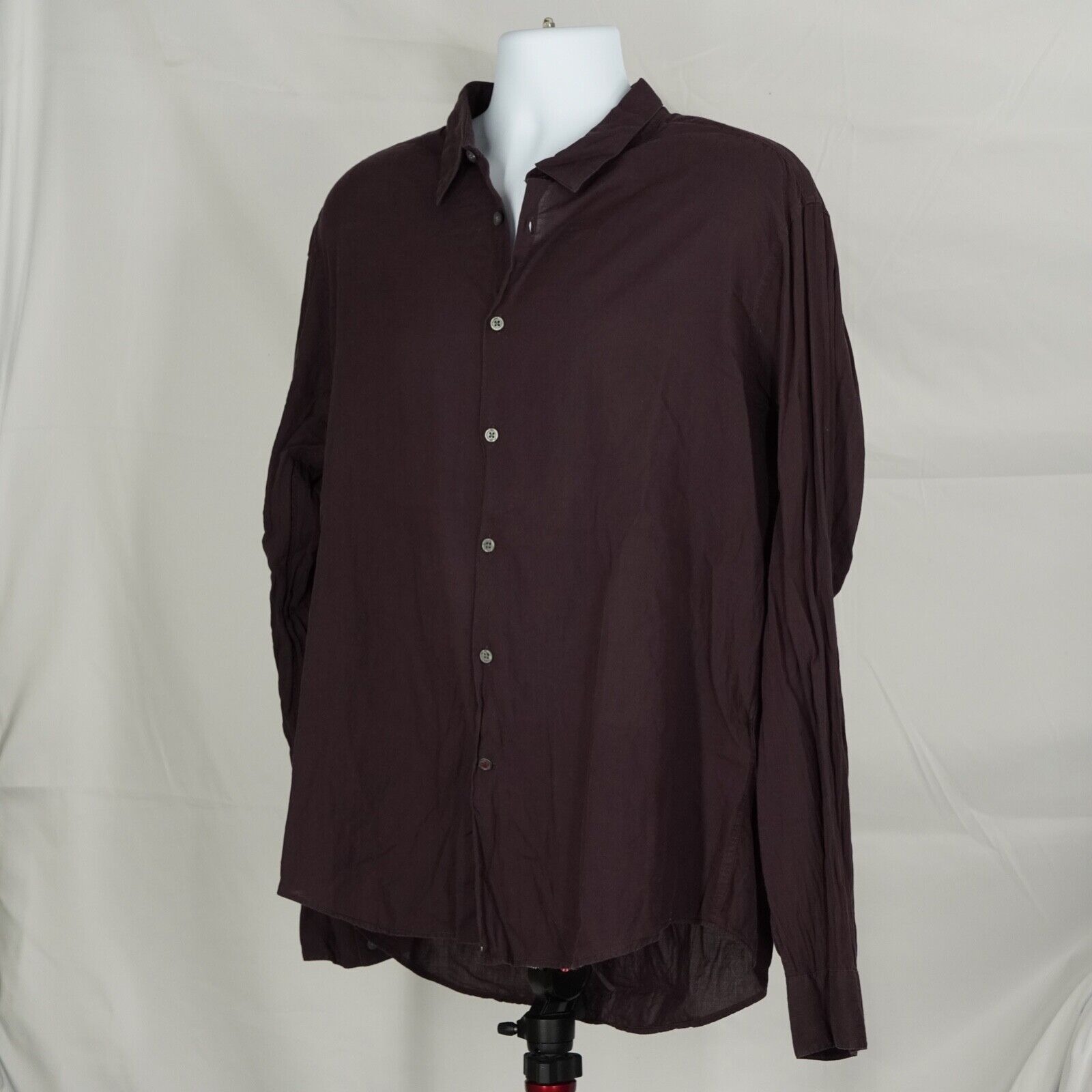 John Varvatos - John Varvatos Star Burgundy Button Up Rounded Hem - 2