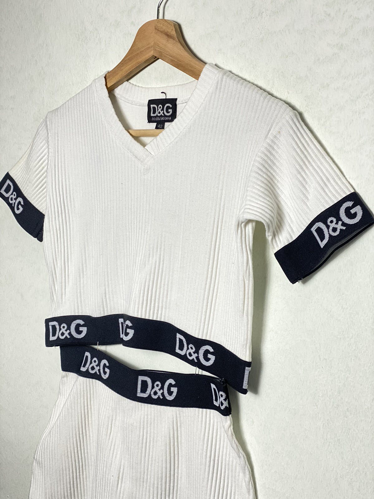 Vintage Dolce & Gabbana Ribs Knit Mini Skirt Dress - 2