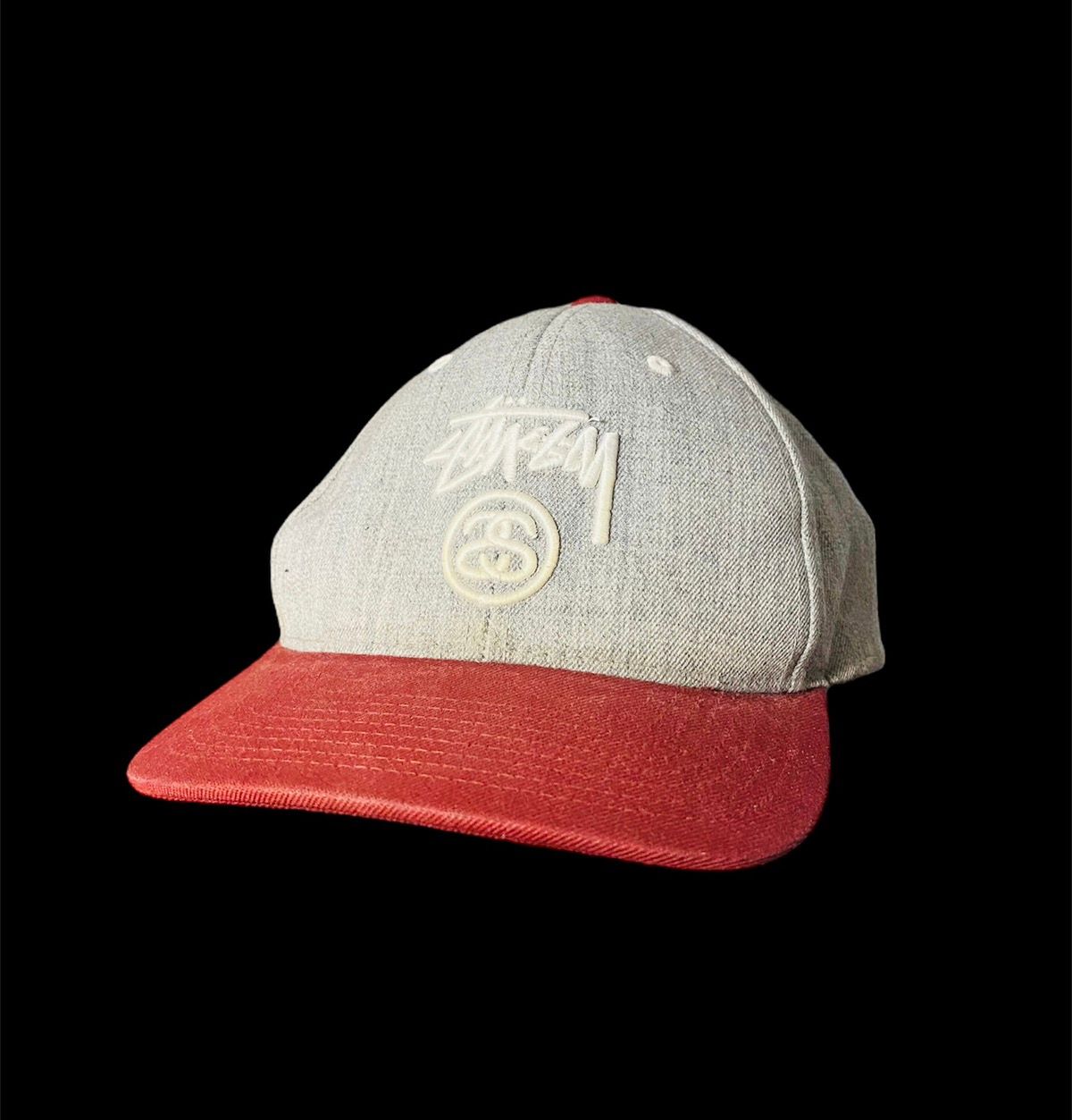 Vintage - Stussy Baseball 6 Panel Cap Hat Grey Big Logo Adjustable - 1