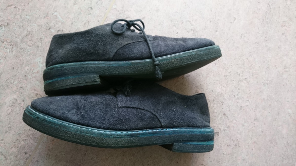 Navy Blue Suede Creepers Plattform Leather Shoes - 8
